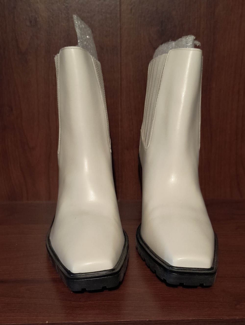 Women's White Ankle Boots - Stylish Slip-On Design